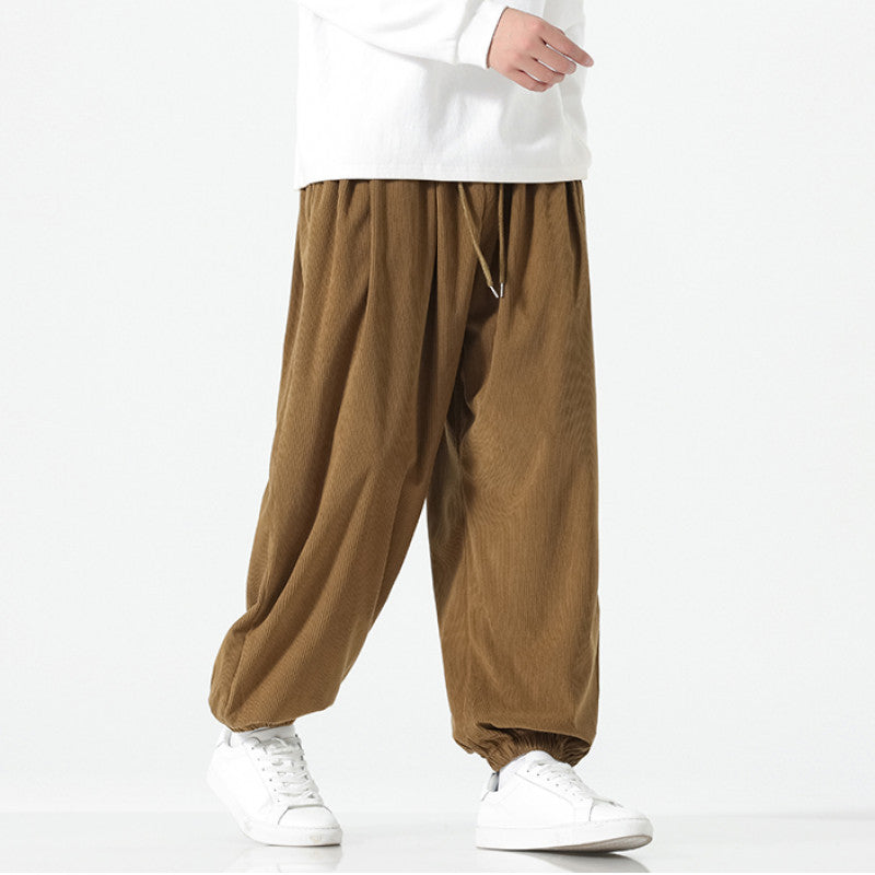 Herren Weite Cordhose im Ballon-Schnitt mit Tunnelzug und elastischem Bündchen Shop Nory