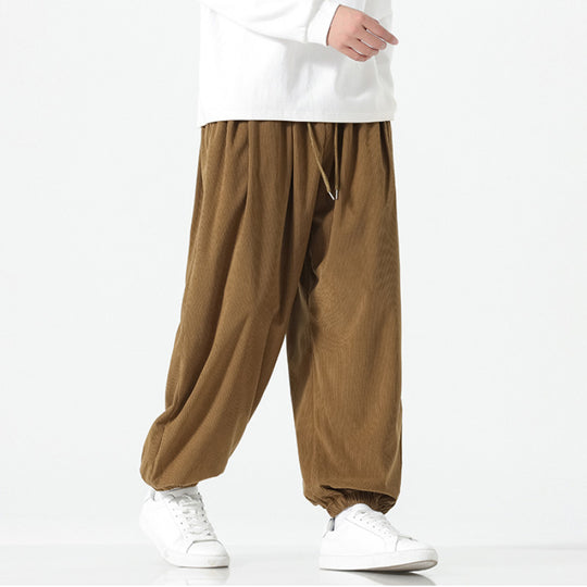 Herren Weite Cordhose im Ballon-Schnitt mit Tunnelzug und elastischem Bündchen Shop Nory