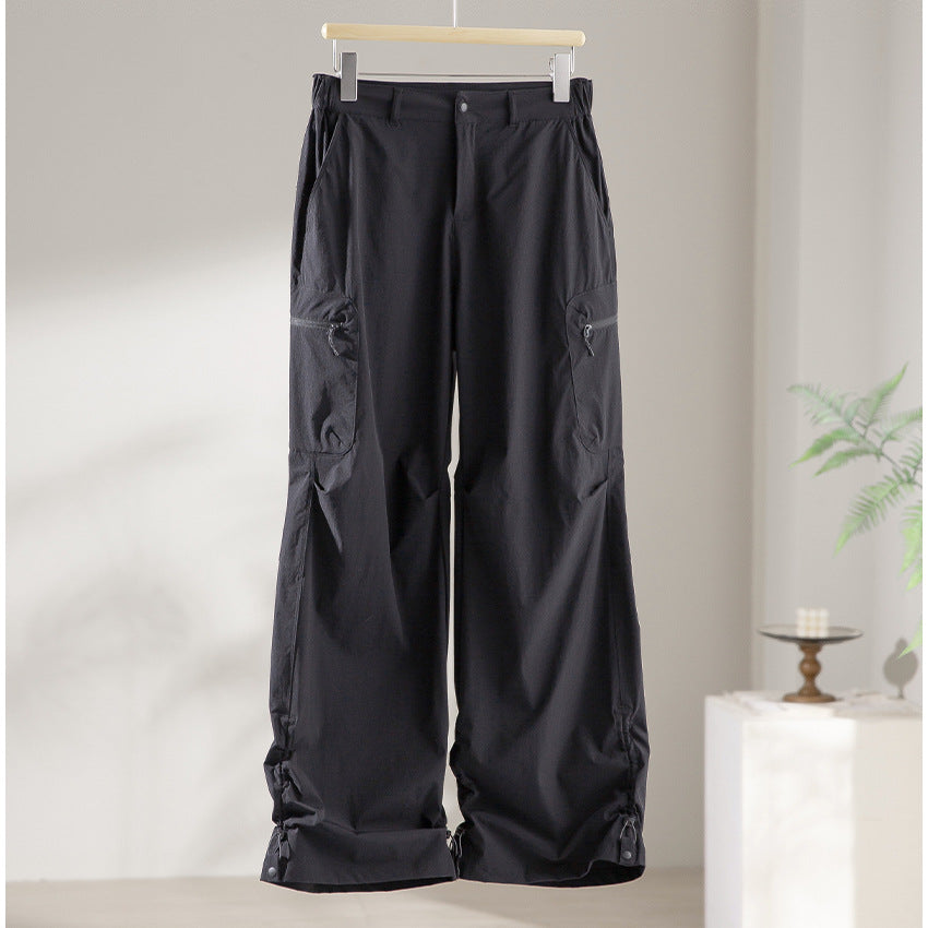 Damen Technische Weite Cargo-Hose mit verstellbarem Saum und Mehrfachtaschen Shop Nory