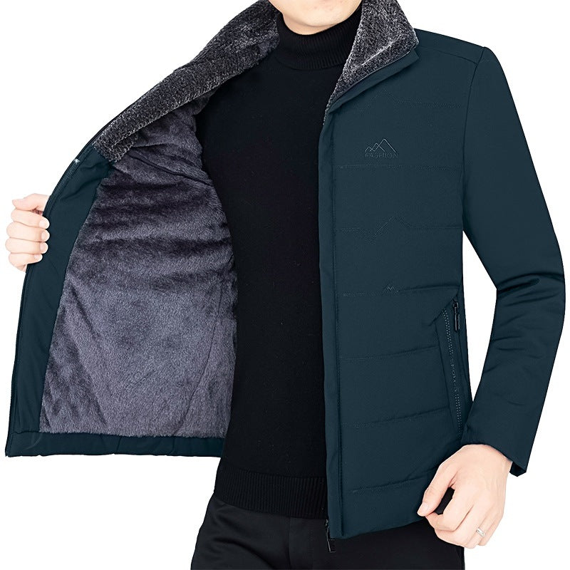 Herren Thermo-Stehkragenjacke mit weichem Teddyfutter und Reißverschlusstaschen Shop Nory