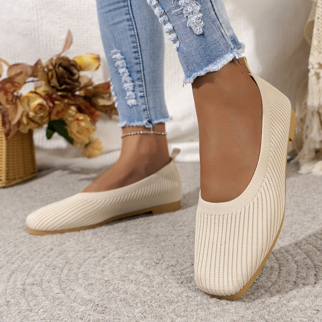 Damen Atmungsaktive Strick‑Ballerinas mit quadratischer Spitze Shop Nory