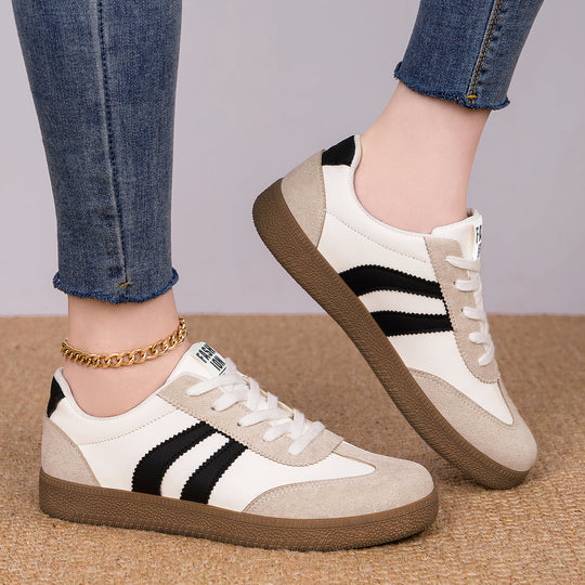Herren nan retro Sneaker mit Velours- und Textilobermaterial, klassischer Drei-Streifen-Optik und profilierter Gumminsohle Shop Nory