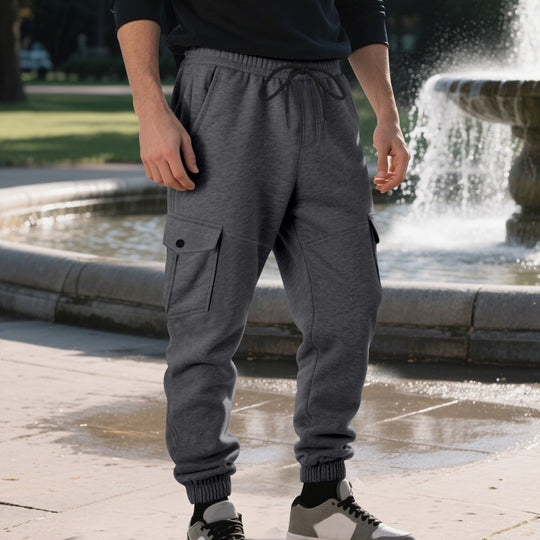 Herren Funktionale Cargo-Jogginghose mit Tunnelzug, Sicherheits-Flap-Taschen und elastischem Knöchelbündchen Shop Nory