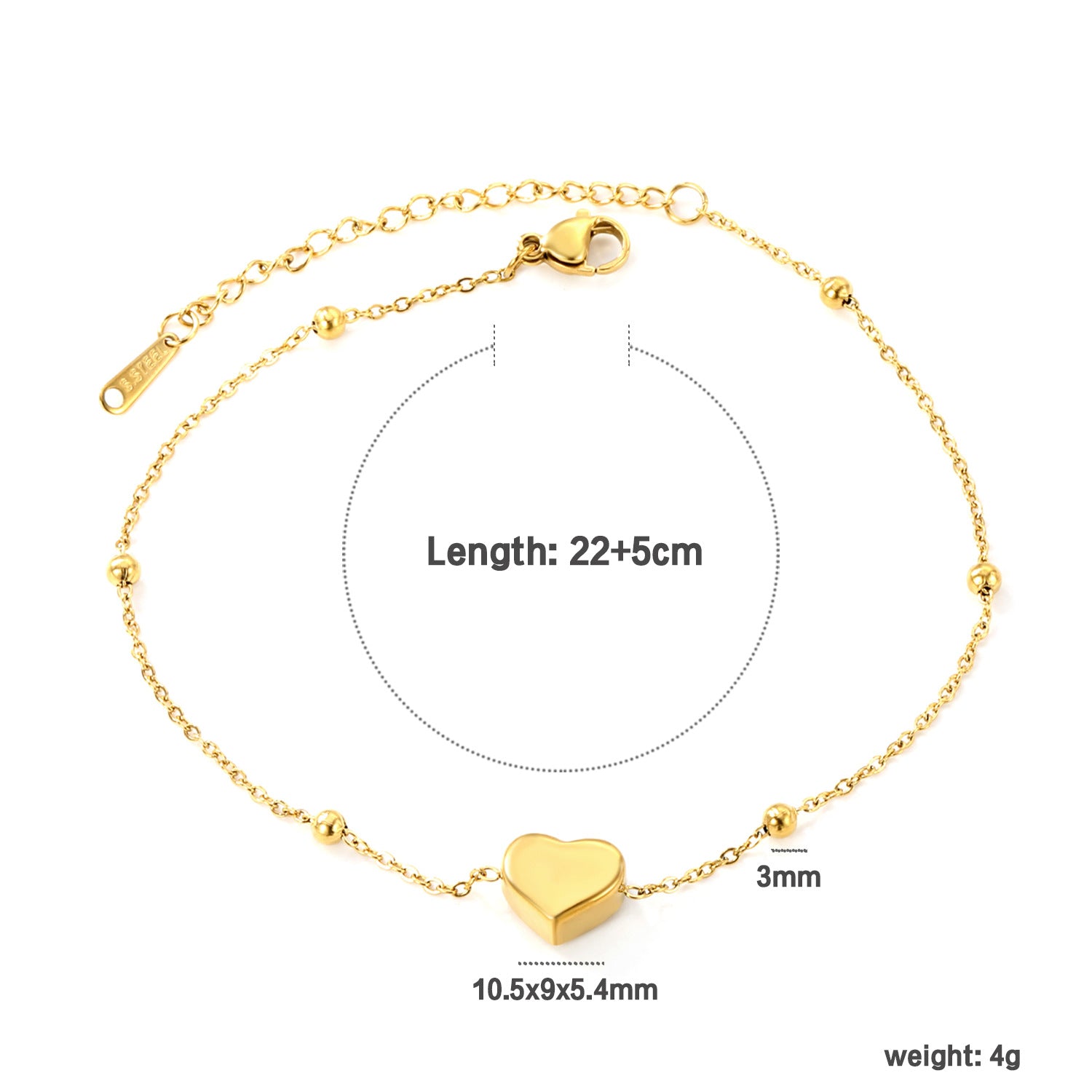 Damen Armband mit herzförmigem Anhänger und eleganten Kettendetails Shop Nory
