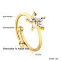 Damen Edelstahl Ring mit abnehmbarem, floralem Design und funkelnden Zirkonia Shop Nory