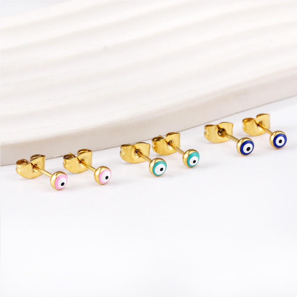 Damen Ohrstecker mit buntem Augenmotiv aus hochwertigem Edelstahl Shop Nory
