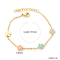 Damen Armband mit bunten Blütenanhängern und luxuriöser Goldbeschichtung Shop Nory
