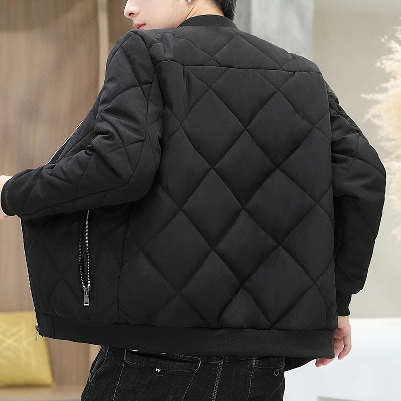 Herren ultraleichte gesteppte Bomberjacke mit Diamantsteppungen, Reißverschluss und geripptem Abschluss Shop Nory