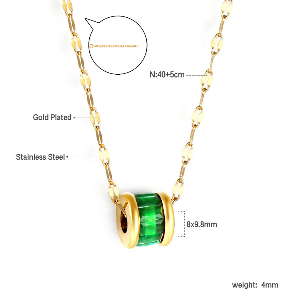 Damen elegante Halskette mit geometrischem Kompassanhänger aus hochwertigem Edelstahl und goldplattiertem Finish Shop Nory