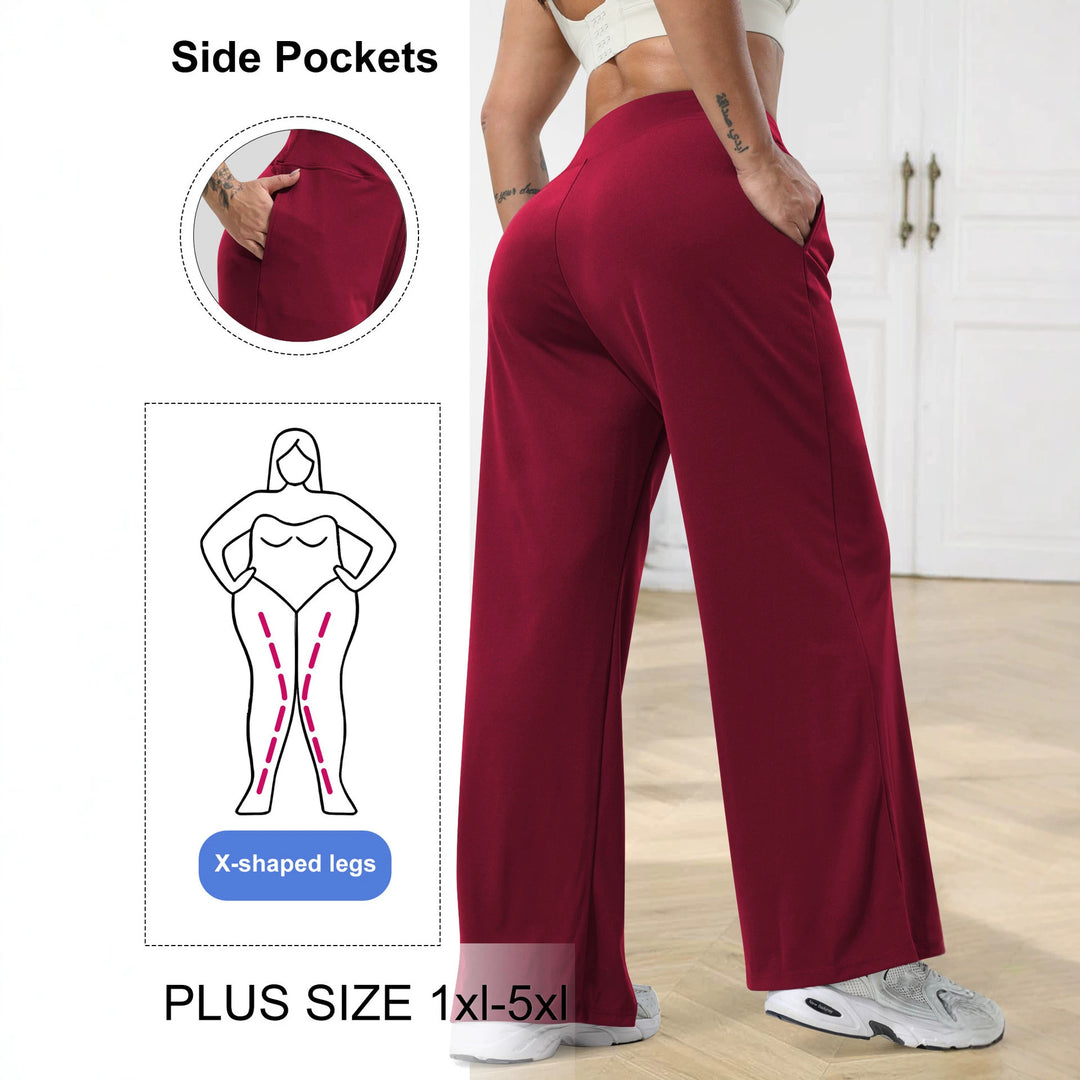 Damen Jogginghose mit hohem Bund, weitem Bein, Kordelzug und Seitentaschen Shopy Nory