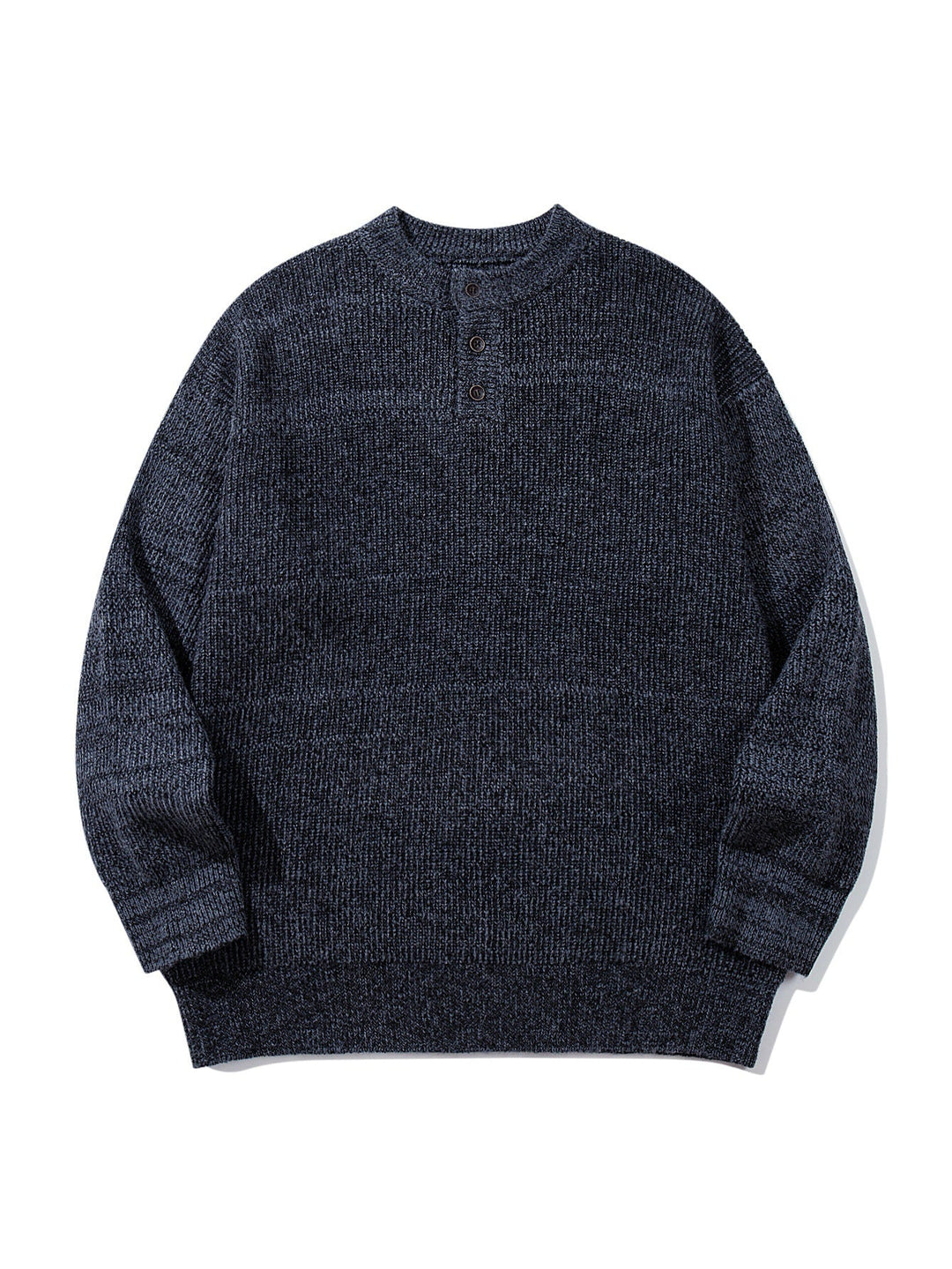 Herren Grobstrick-Henleypullover mit halber Knopfleiste und Rippbündchen Shop Nory