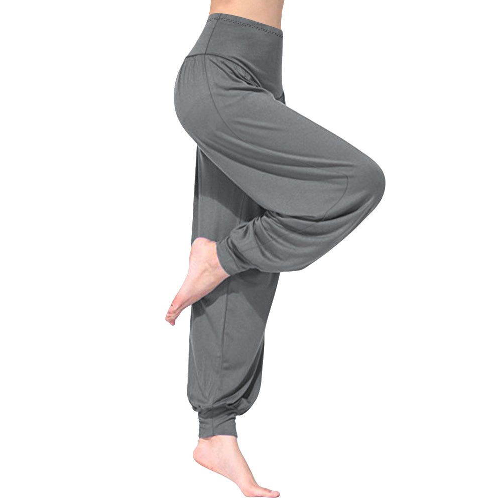Damen Locker geschnittene Harem-Yoga-Hose mit hohem Bund und Elastikabschluss Shopy Nory