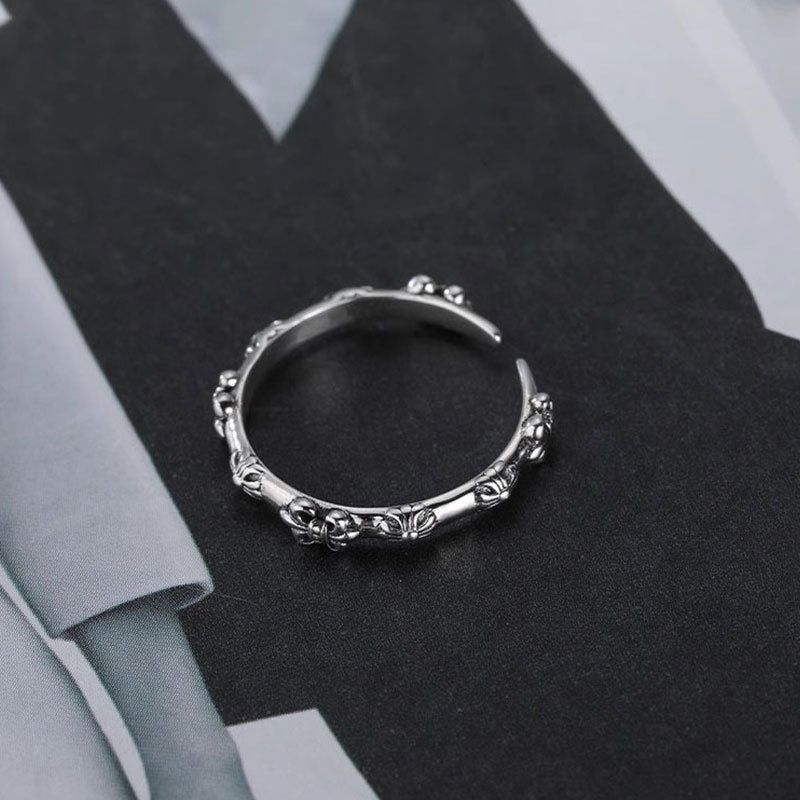Damen Offener Ring mit floralem Design und kunstvollen Details Shop Nory
