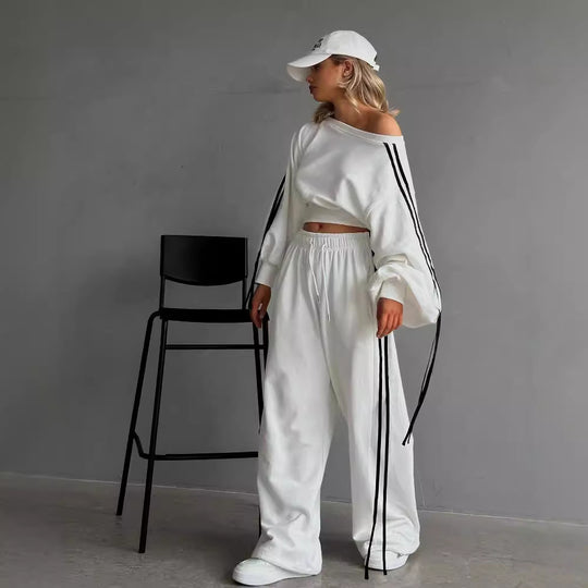 Damen nan weite Relax-Freizeithose mit Tunnelzug, elastischem Komfortbund und seitlichen Ziernähten Shop Nory