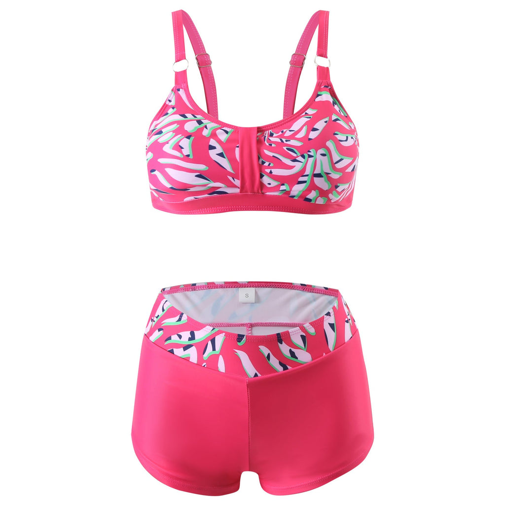 Damen nan sportliches Bikini-Set mit stützendem Bustier-Top und figurformenden Badeshorts