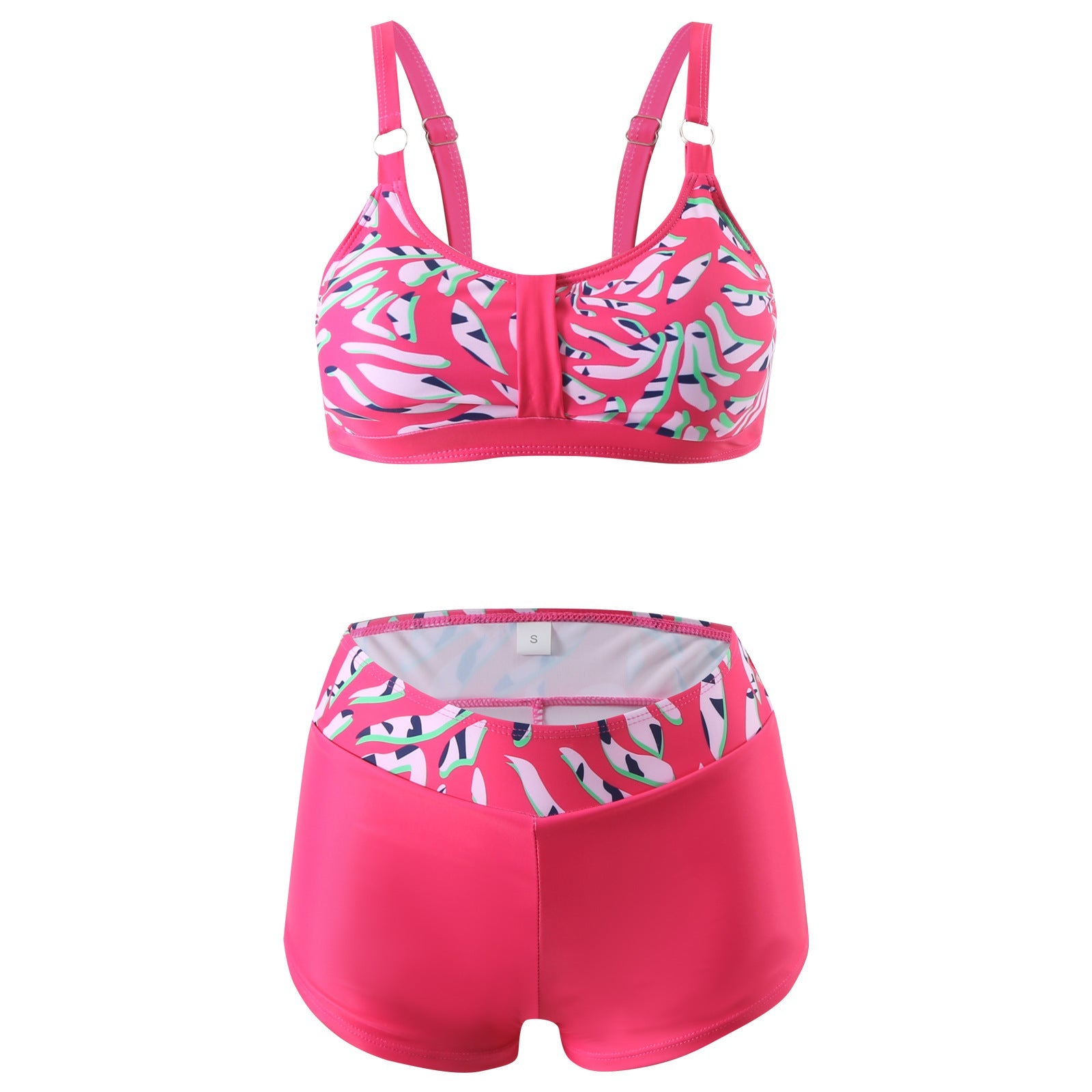 Damen nan sportliches Bikini-Set mit stützendem Bustier-Top und figurformenden Badeshorts