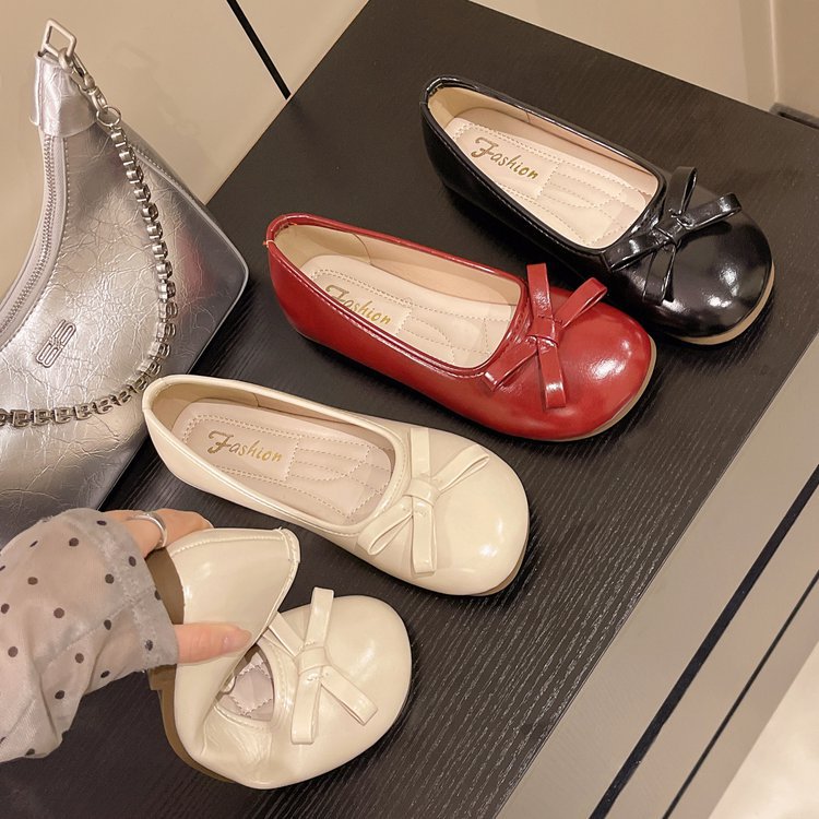 Damen elegante Ballerinas mit zierlichem Schleifenakzent