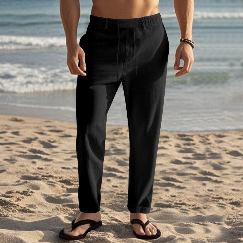 Herren Bequeme Strandhose mit verstellbarem Kordelzug und leichten Materialien