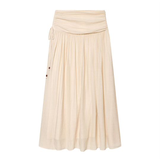 Damen Maxirock mit hohem Bund, seitlicher Zierkordel und weitem Faltenfall Shop Nory