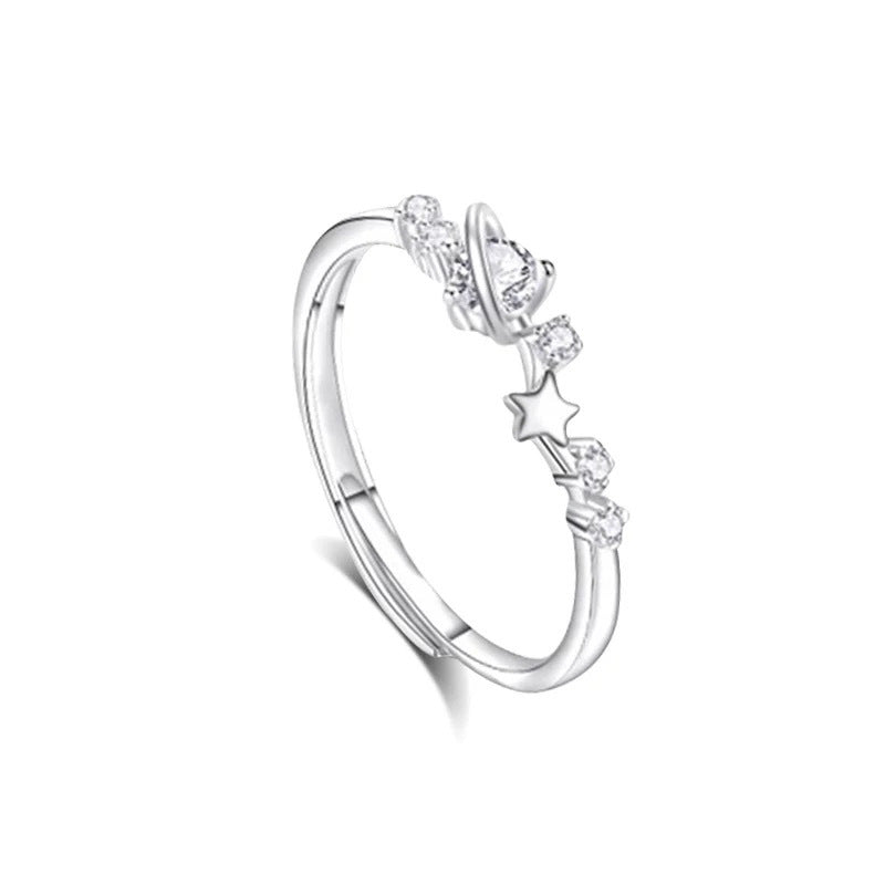 Damen Eleganter Edelstahlring mit funkelndem Zirkonia-Design Shop Nory