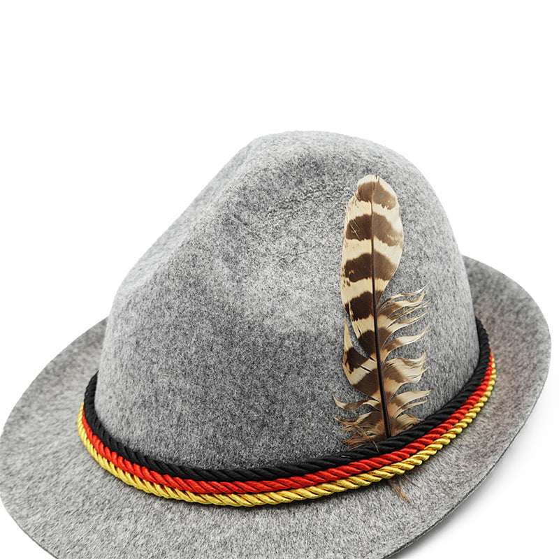 Herren nan traditioneller Trachten Filzhut mit Feder und Zierkordel Shop Nory