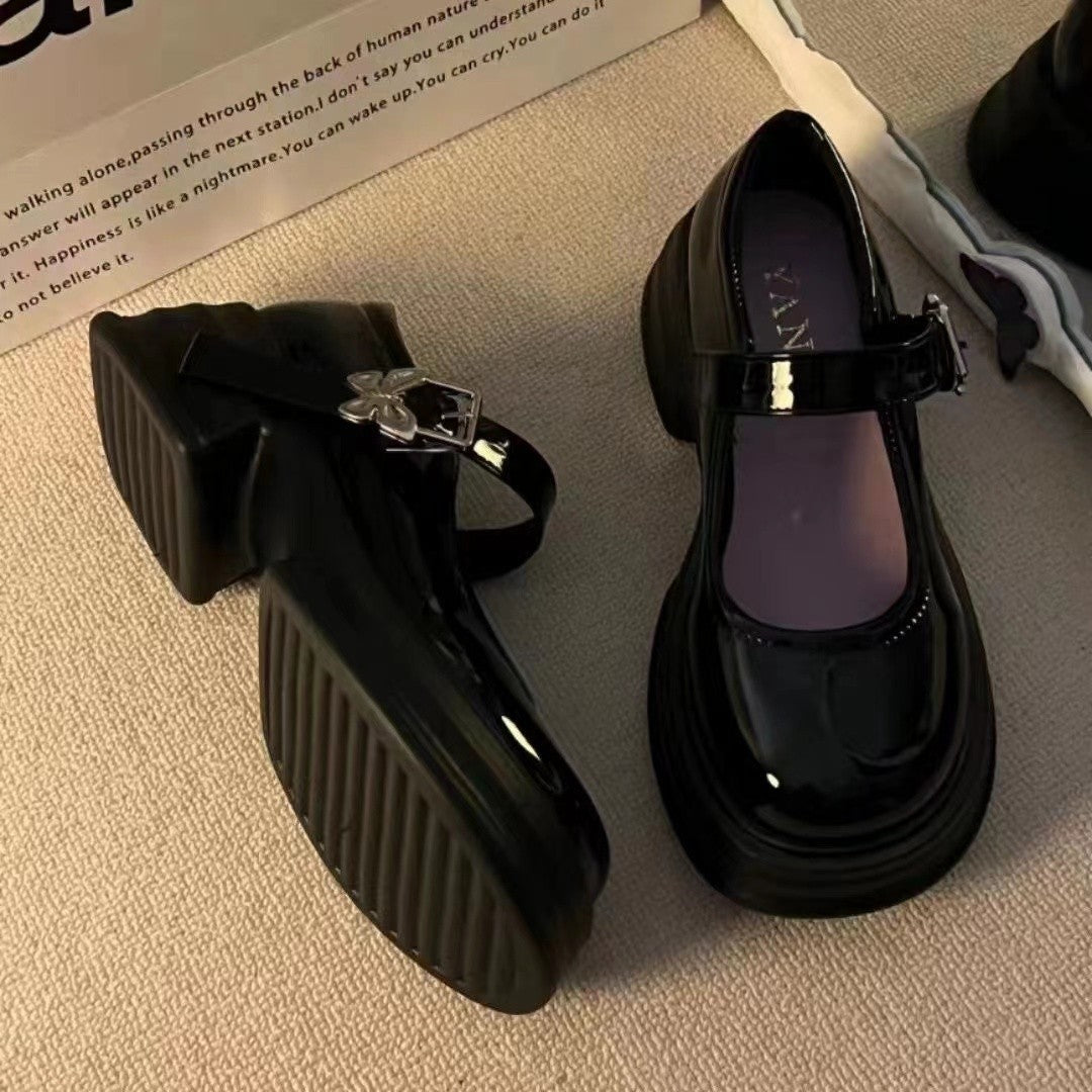 Damen Modische Plateau-Pumps mit verstellbarem Riemen und stabiler Sohle