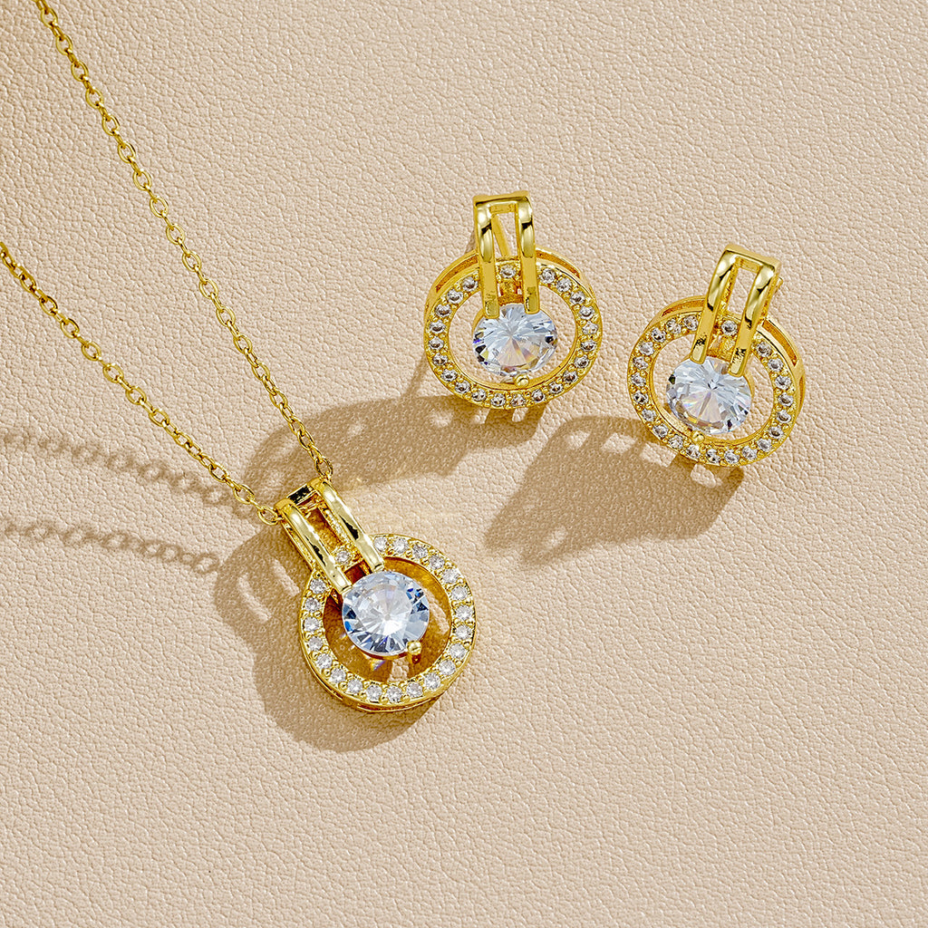 Damen Schmuckset mit glamourösem Anhängerset und elegantem Ohrstecker Shop Nory