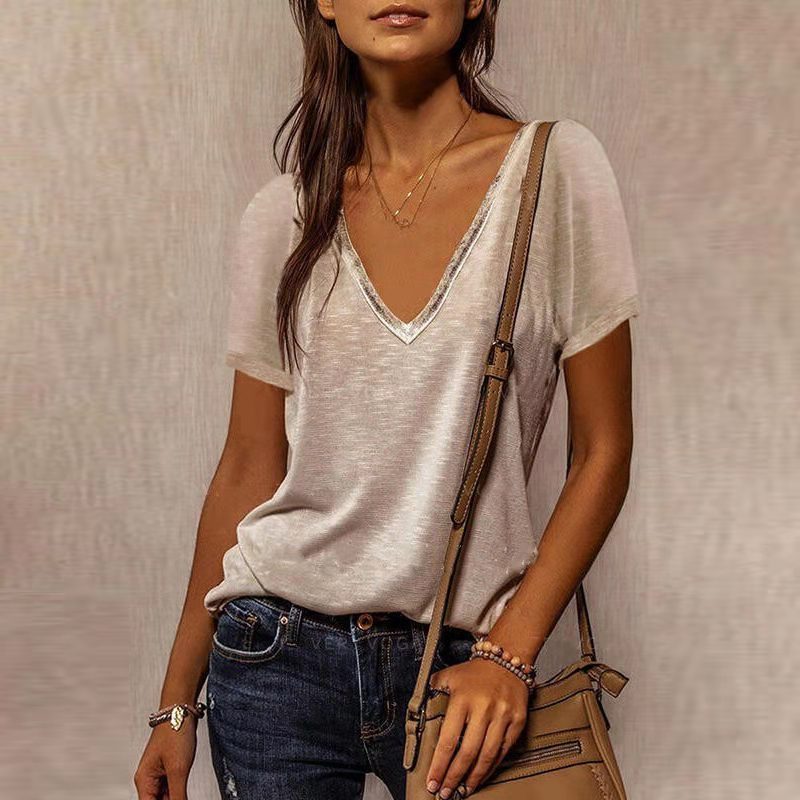 Damen V-Ausschnitt T-Shirt