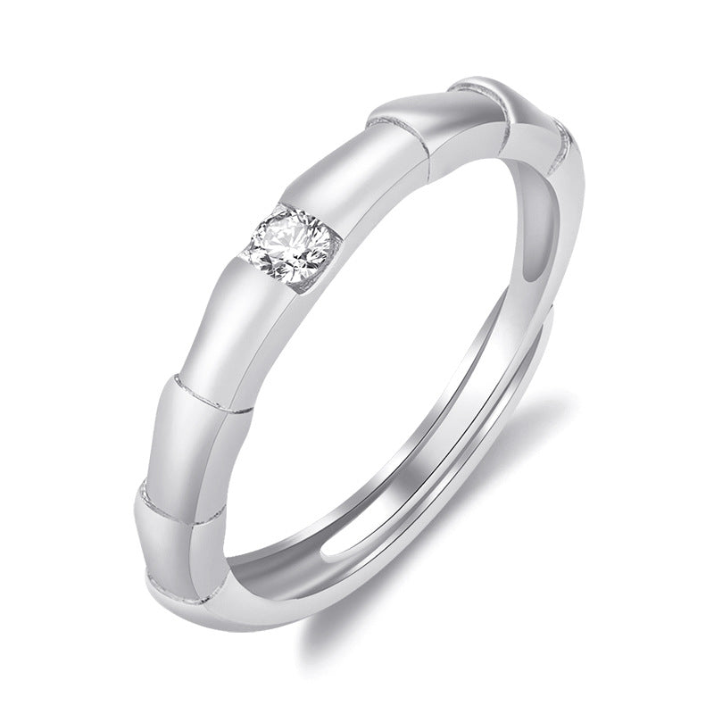 Damenring mit elegantem Bambusdesign und funkelndem Zirkonia Shop Nory