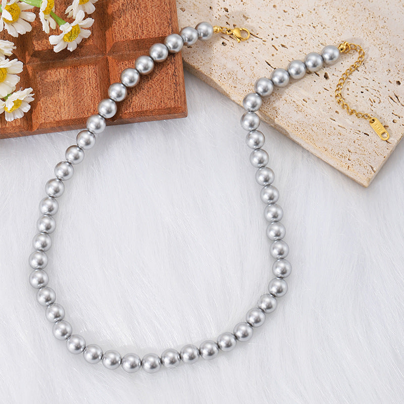 Damen elegante Perlenhalskette mit hochwertigem Verschluss Shop Nory