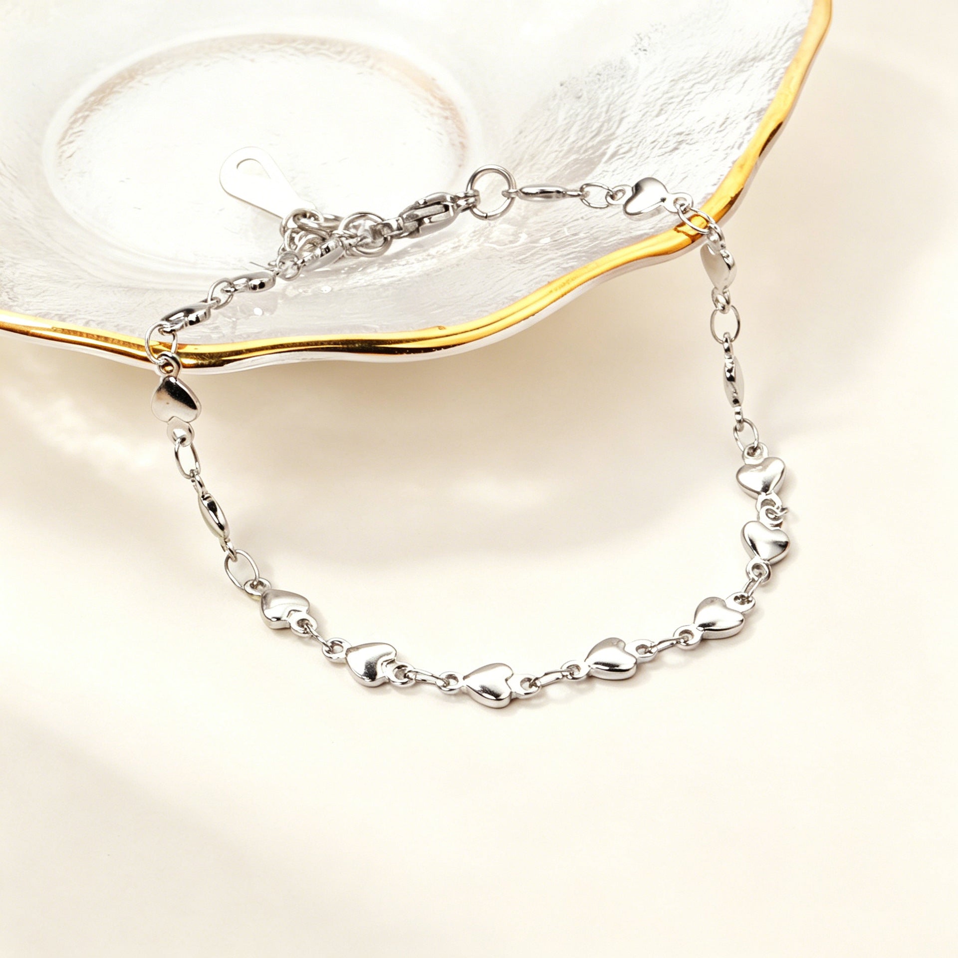 Damen Herzförmiges Edelstahl Armband Shop Nory