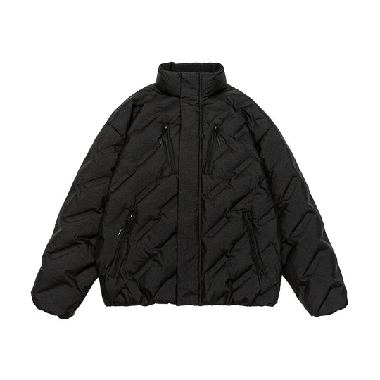 Unisex Wattierte Oversize Steppjacke mit hohem Stehkragen Shop Nory
