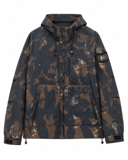 Herren Technische Camouflage-Outdoorjacke mit Kapuze, Ripstop und Multifunktionstaschen Shop Nory