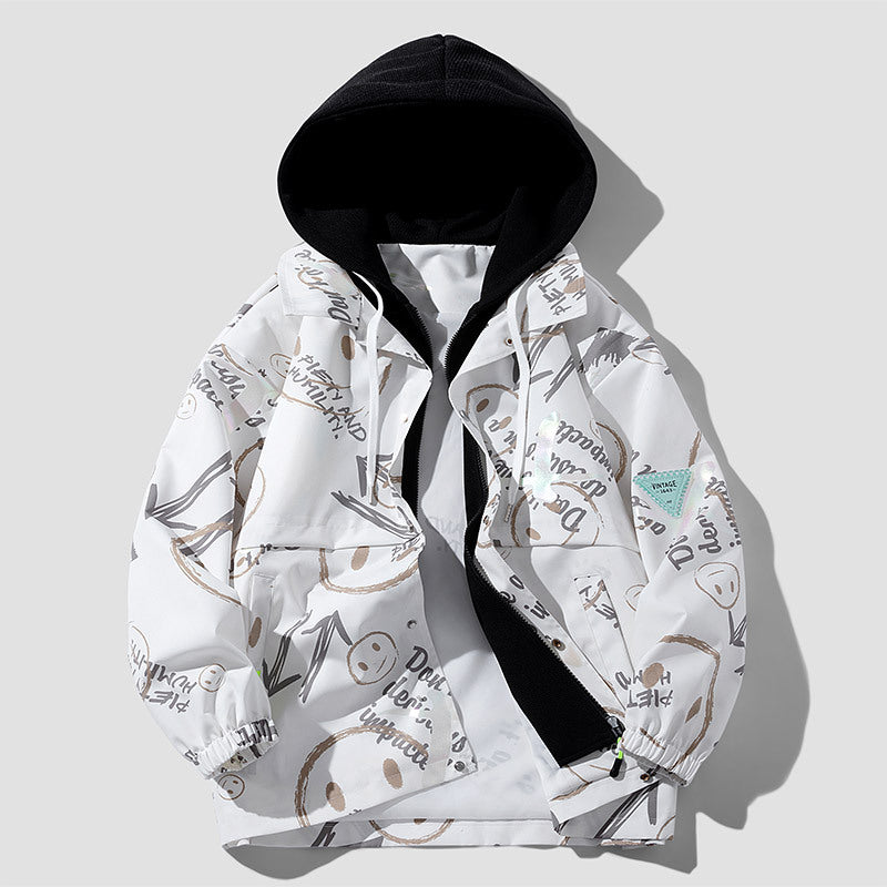 Damen Modische Kapuzenjacke mit grafischem Design Shop Nory