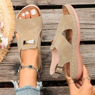 Damen Komfortable Sandalen mit verstellbarem Riemendesign Shopnory