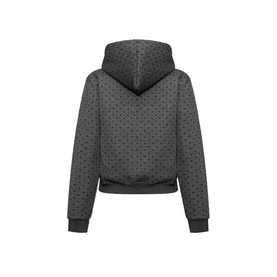 Damen Kapuzenpullover mit Polka-Dot, College-Print und geripptem Saum Shop Nory