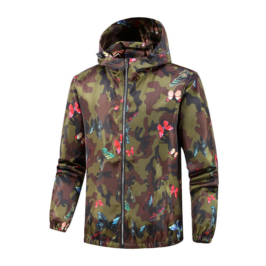 Damen Leichte Kapuzenjacke mit floralem Muster Shop Nory