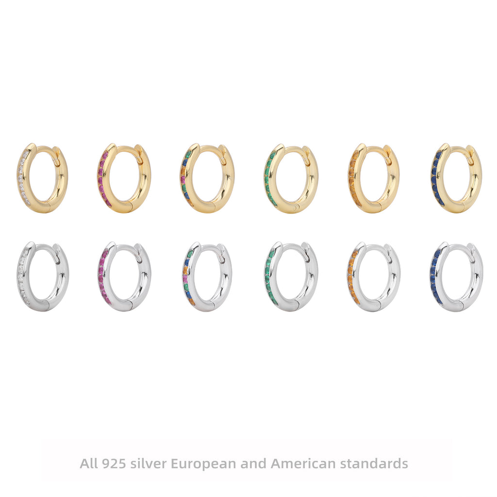 Damen Creolenohrringe mit funkelndem Zirkonbesatz aus hochwertigem 925 Sterling Silber Shop Nory