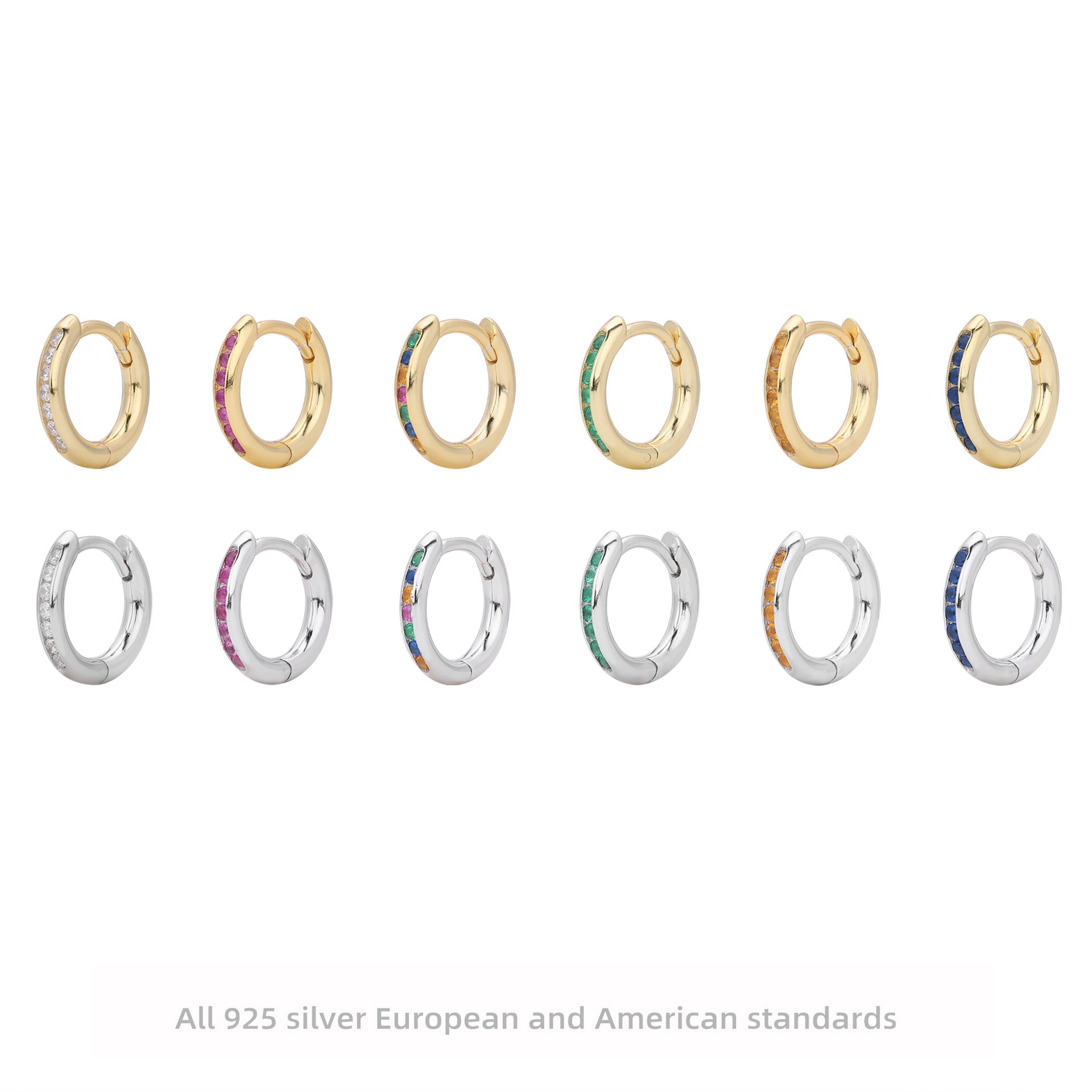 Damen Creolenohrringe mit funkelndem Zirkonbesatz aus hochwertigem 925 Sterling Silber Shop Nory