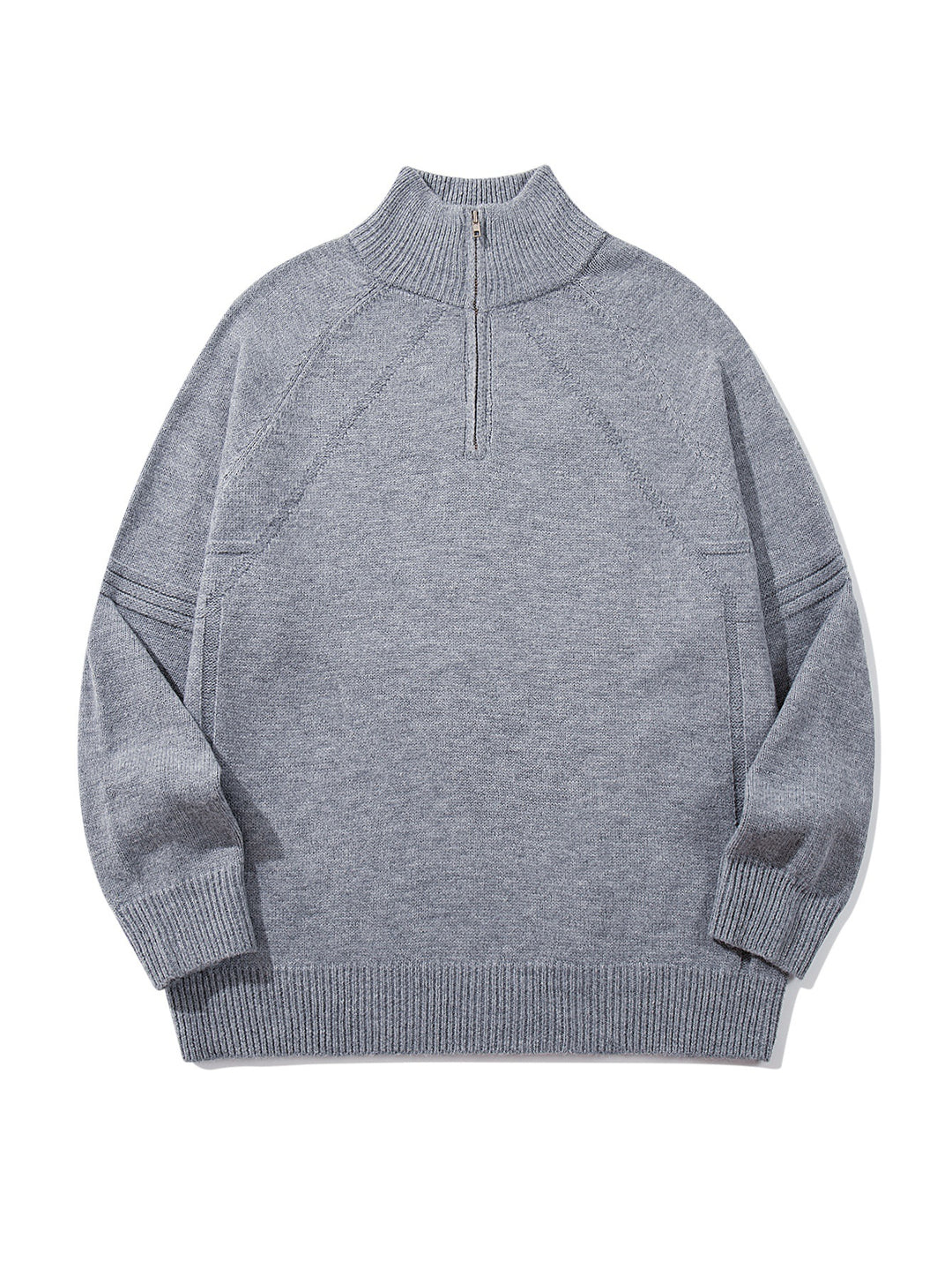 Unisex Halfzip-Strickpullover mit hohem Rippkragen und Raglanärmeln Shop Nory