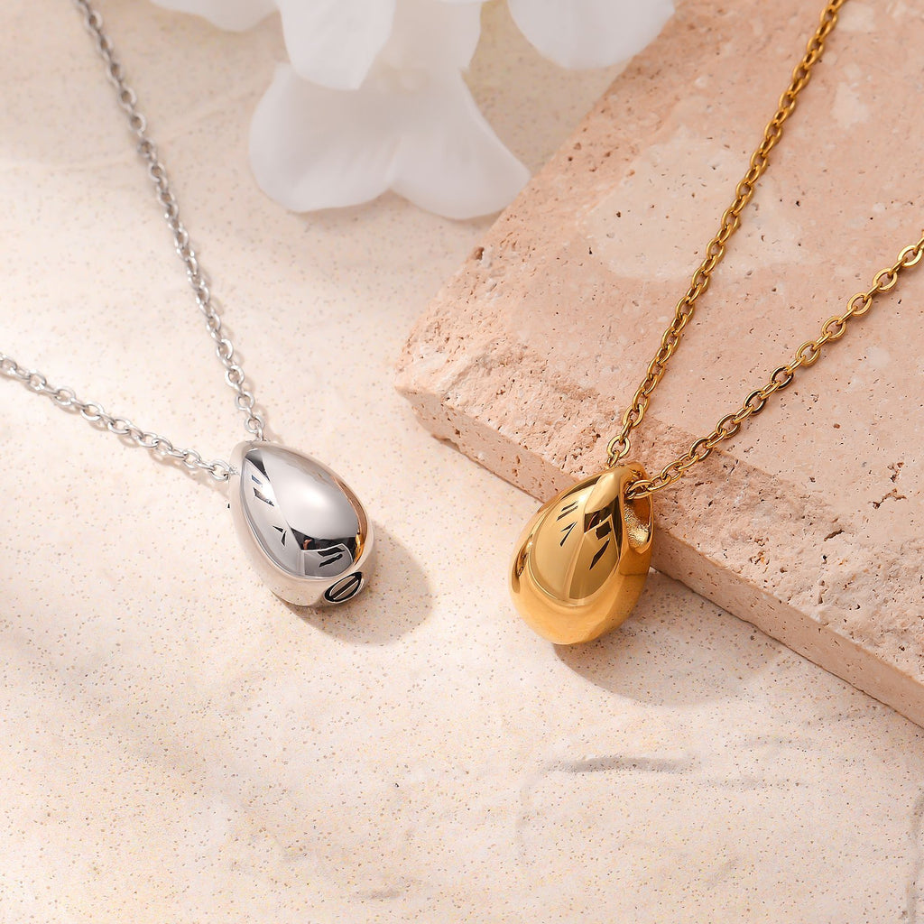 Damen elegante Tropfenanhänger Halskette Shop Nory