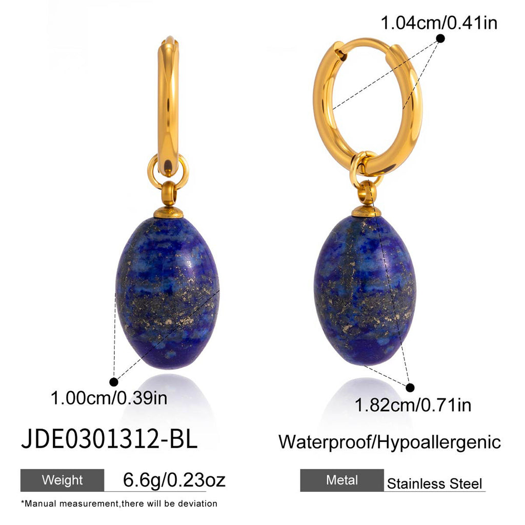 Damen Ohrhänger mit eleganten Malachit-Anhängern aus hypoallergenem Edelstahl Shop Nory
