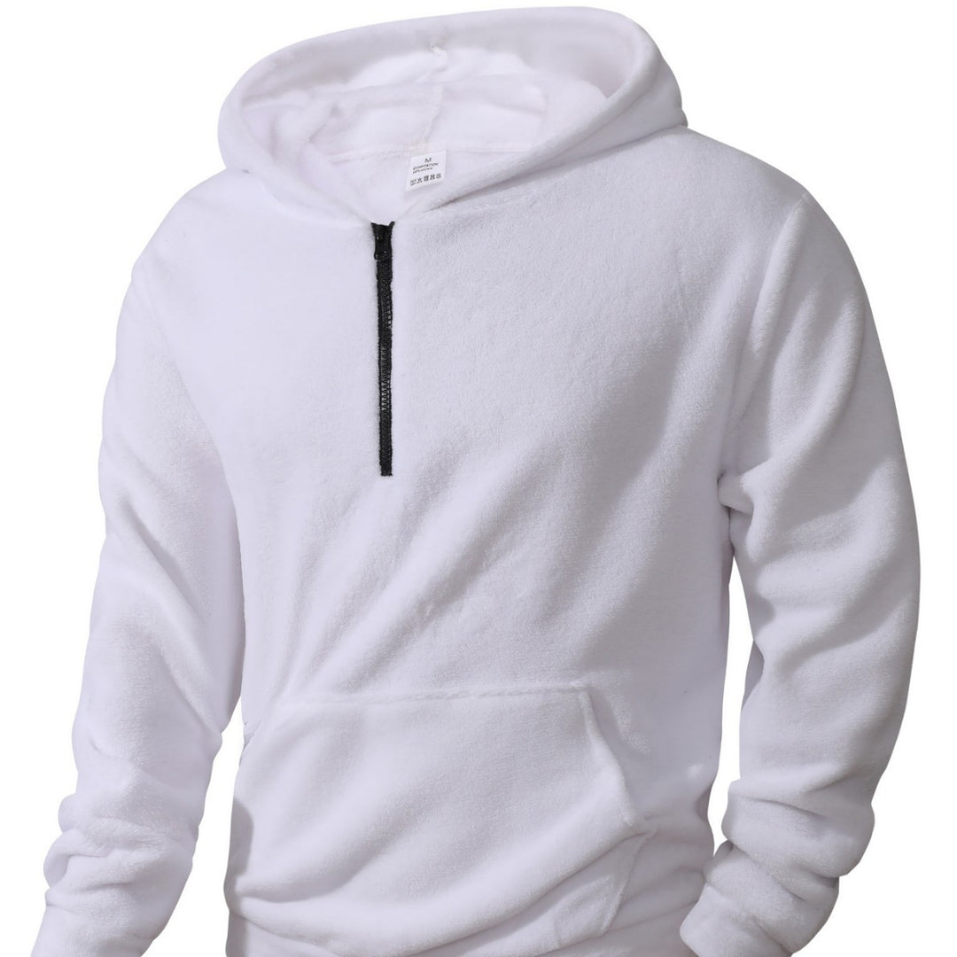 Herren kuscheliger Microfleece-Hoodie mit Halbzip, Kapuze und Kängurutasche Shop Nory