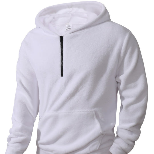 Herren kuscheliger Microfleece-Hoodie mit Halbzip, Kapuze und Kängurutasche Shop Nory