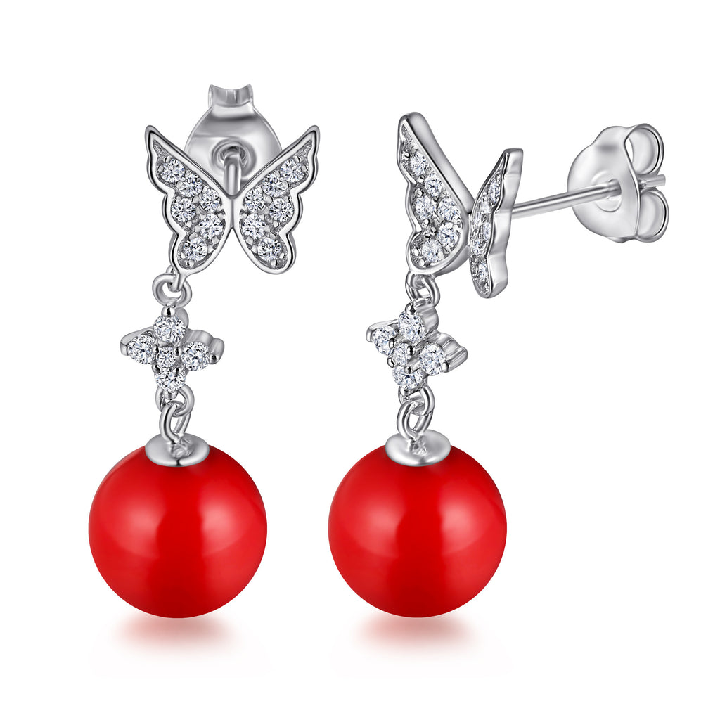 Damenohrringe mit Schmetterlingsdesign und funkelnden Zirkonia Shop Nory
