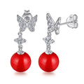 Damenohrringe mit Schmetterlingsdesign und funkelnden Zirkonia Shop Nory