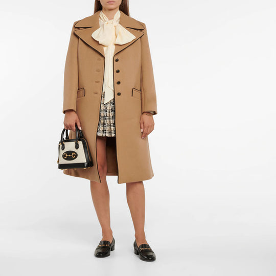 Damen Taillierter Wollmix-Mantel mit weitem Revers und ausgestelltem Rockteil Shop Nory