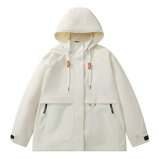 Unisex leichte wind- und wasserabweisende Kapuzenjacke im minimalistischen Utility-Stil Shop Nory