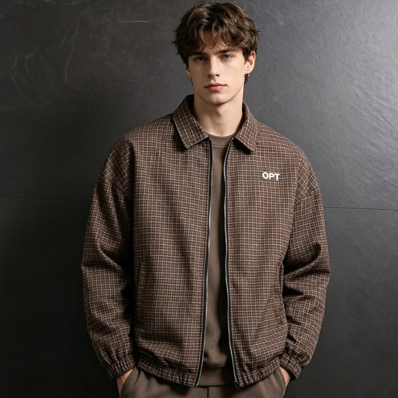 Herren Karierte Utility Jacke Shop Nory