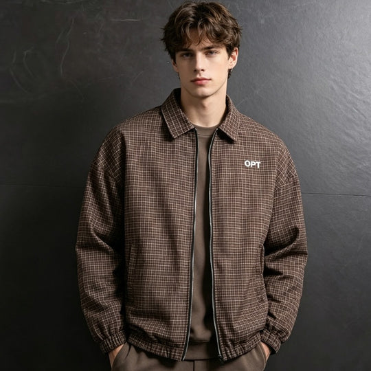 Herren Karierte Utility Jacke Shop Nory